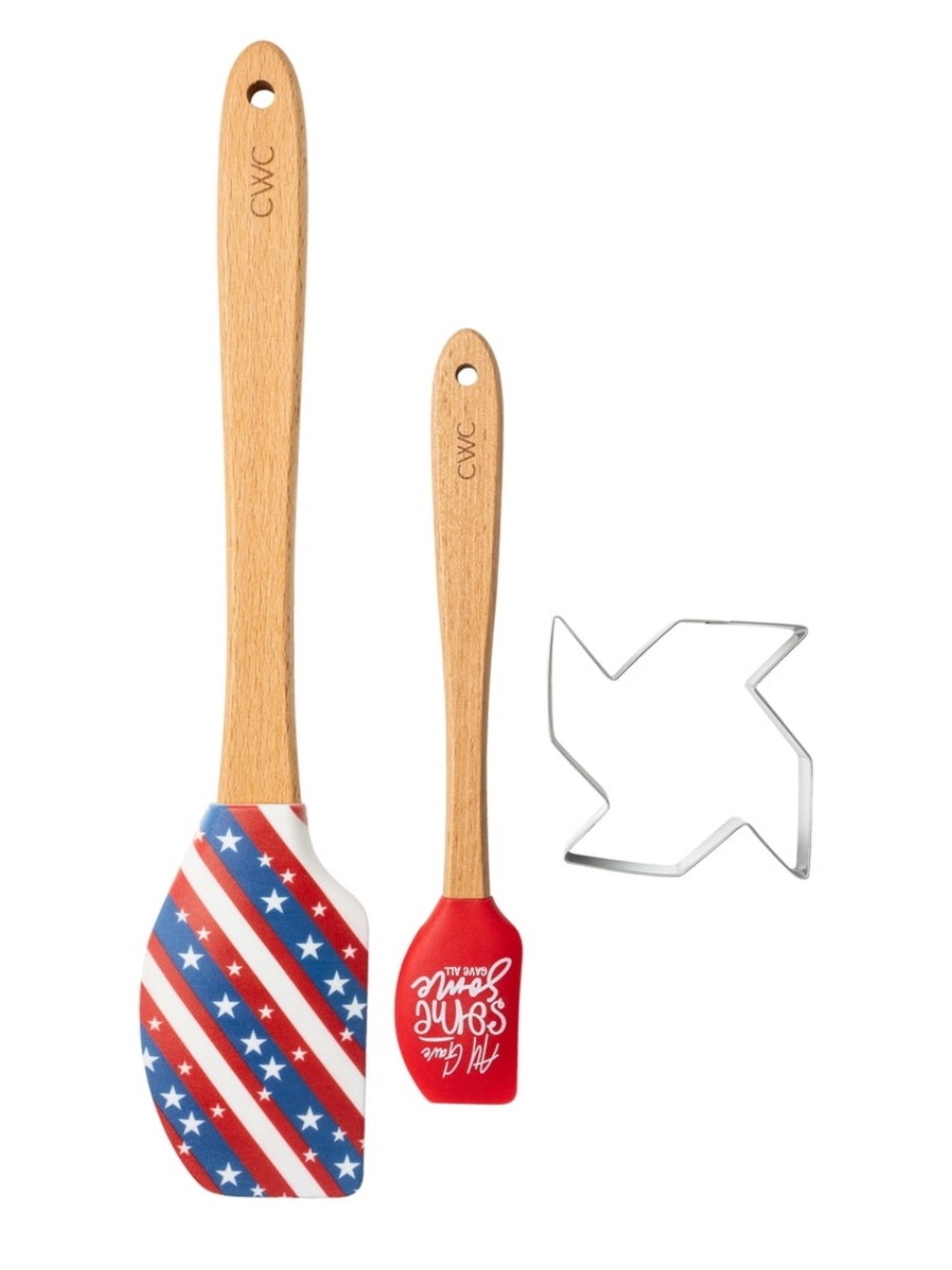 Cook With Color Spatula Cookie Cutter 3 Piece Set 4th July All Gave Some Stars
